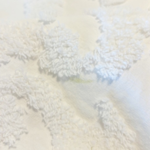 Tufted Chenille White Cotton Duvet Cover Button Cover Traditional 84” X 84” Full - Picture 4 of 5